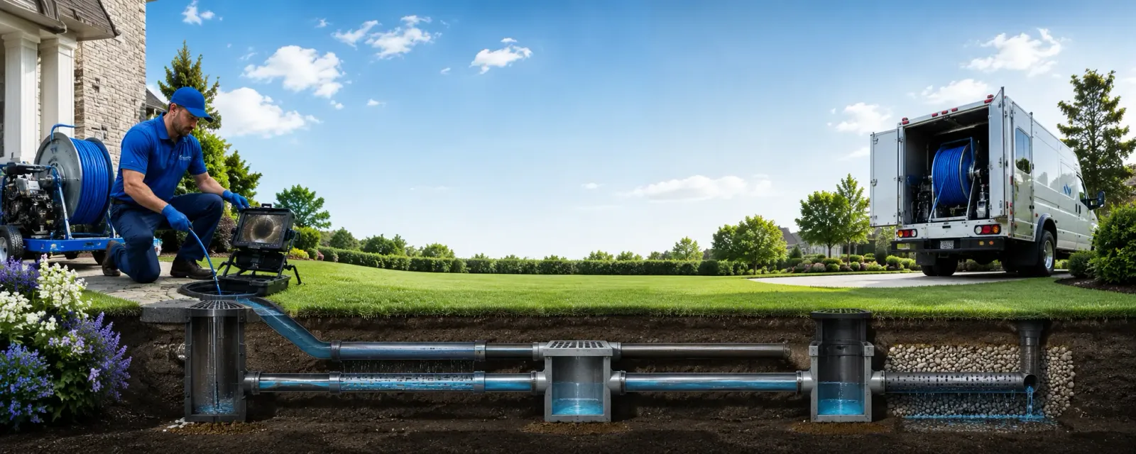 Outdoor drain cleaning information for Little Eagle, SD